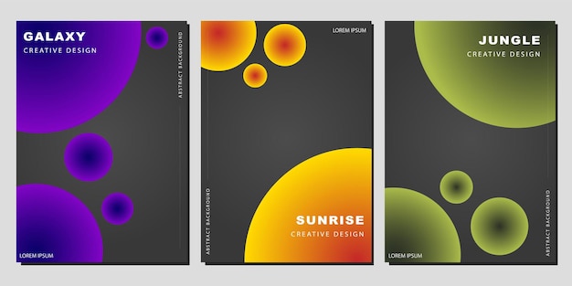 Design moderno del modello di copertina galaxy sunrise jungle color concept