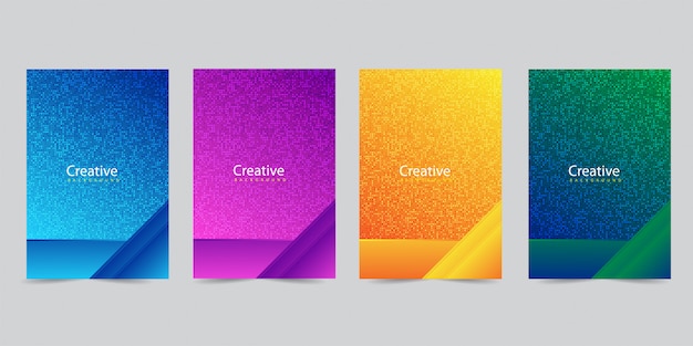 Modern cover template set with abstract