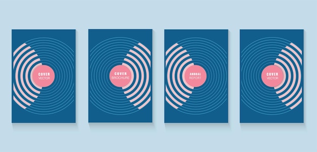 Modern Covers Template Design lines shapes in soft blue colors