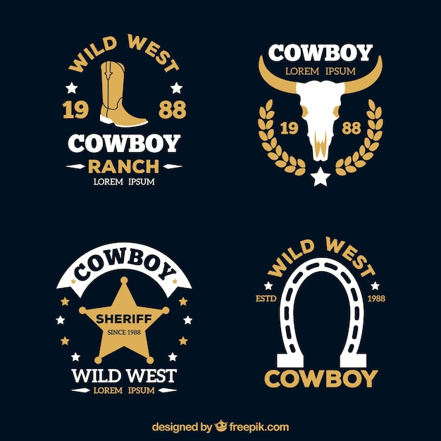 Modern cowboy label pack