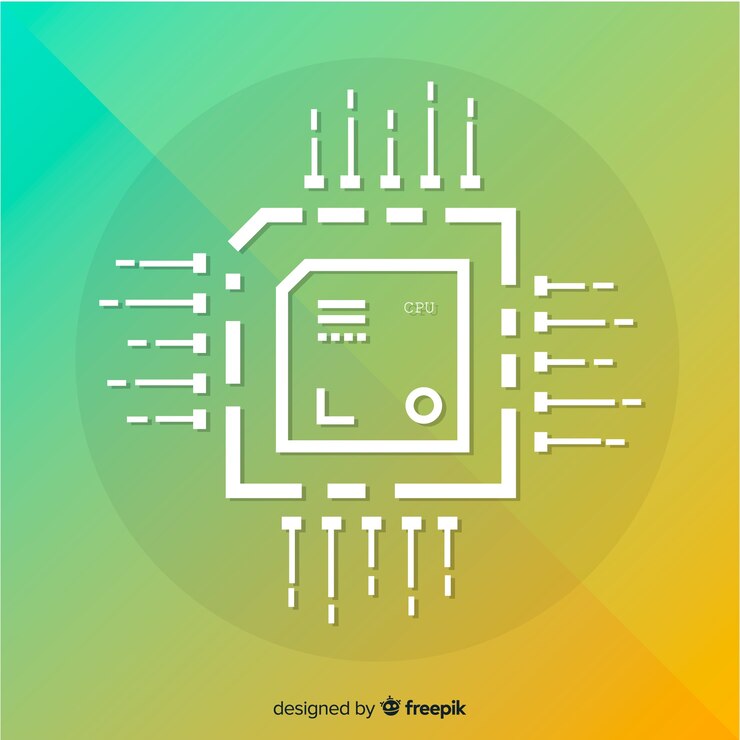 Vector modern cpu background with gradient style