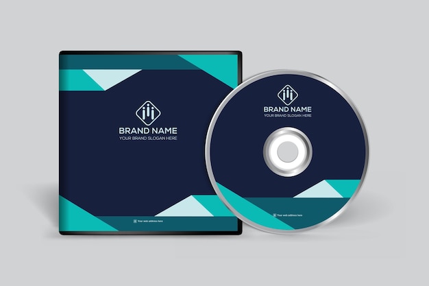 Modern creatief blauw cd-cover sjabloonontwerp