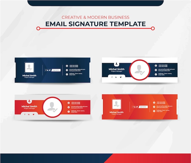 Modern creatief e-mailhandtekeningontwerp voor zakelijk en persoonlijk profiel.