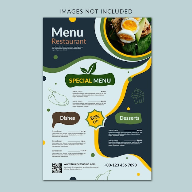 Modern creatief restaurant zakelijke menu folder sjabloon