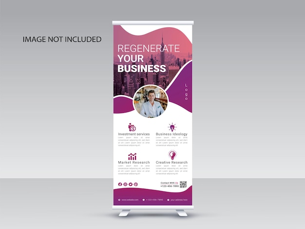 Modern creatief roll-up banner sjabloonontwerp voor professionele bedrijven en advertenties