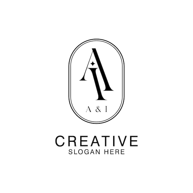 modern creative ai logo design icon initial based monogram and letters in luxury vector