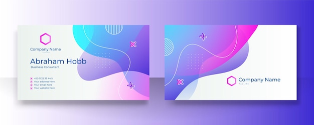 Современный креативный и чистый красочный шаблон дизайна визитной карточки роскошный элегантный фон дизайна визитной карточки с модными простыми абстрактными геометрическими стильными волновыми линиями векторная иллюстрация