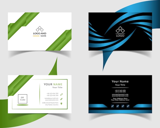 Вектор Современный креативный и простой дизайн шаблона корпоративной визитной карточки