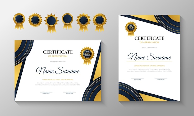 Modern creative award Certificate of appreciation, qualification template