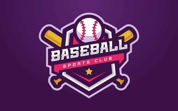 スポーツチームのためのモダンでクリエイティブな野球クラブのロゴ