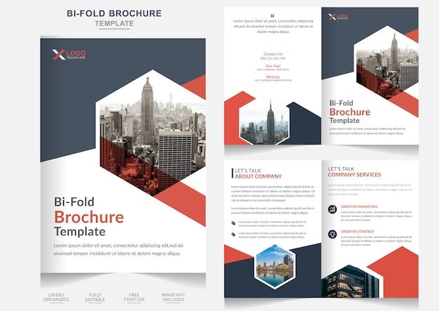 Современный креативный дизайн брошюры в два сложения Бизнес-шаблон или листовка в два сложения с бизнес-бифо