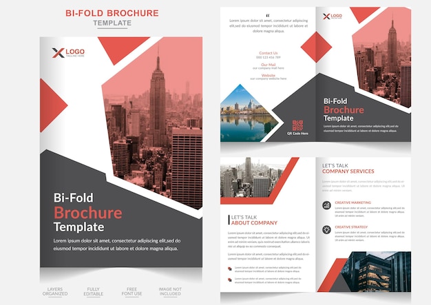 Modern creative bifold brochure flyer design business template or bi fold flyer with business bifo