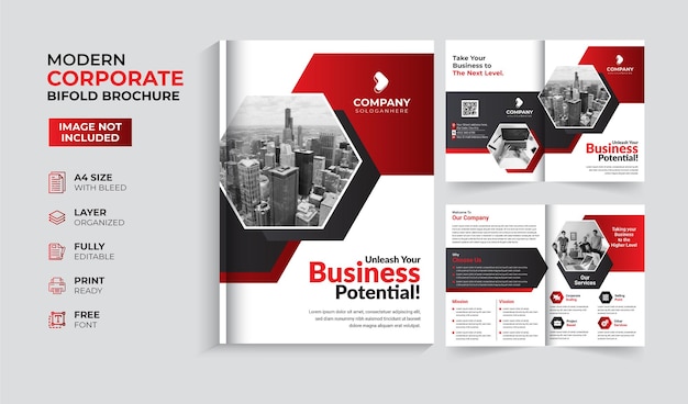 Modern creative bifold brochure template