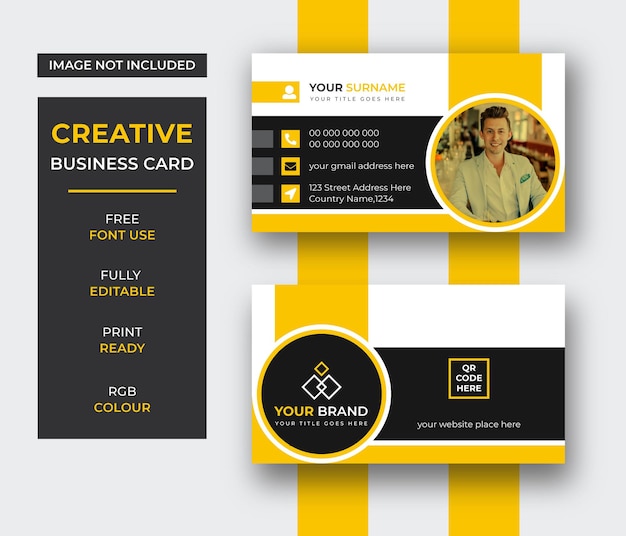 Современный и креативный шаблон дизайна визитной карточки