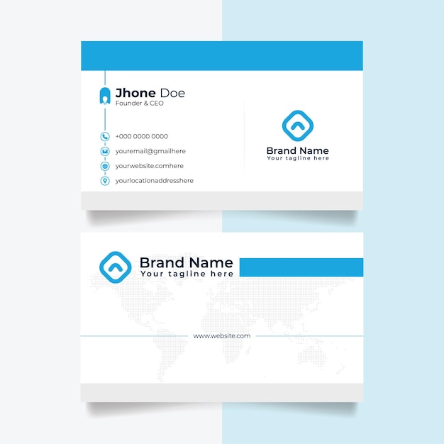 Modern creative business card and name card, horizontal simple clean template vector design