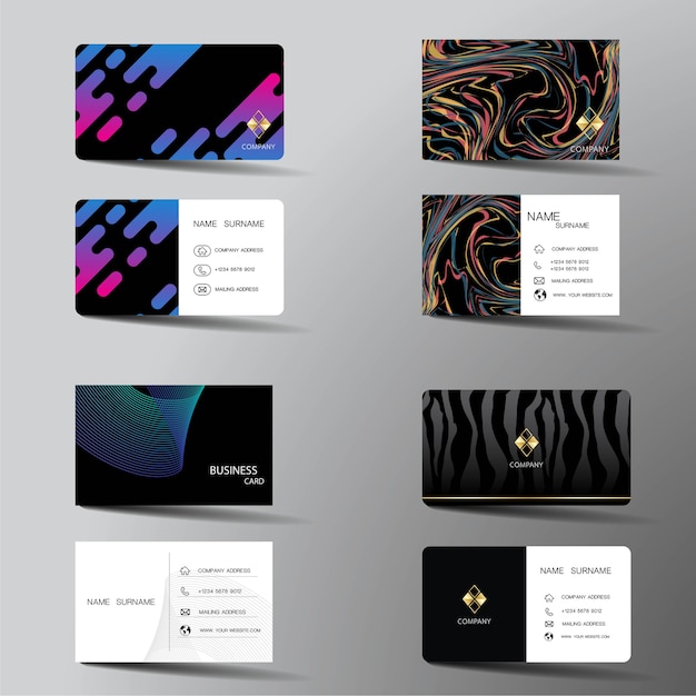 Modern creative business card set design. Vector illustration.