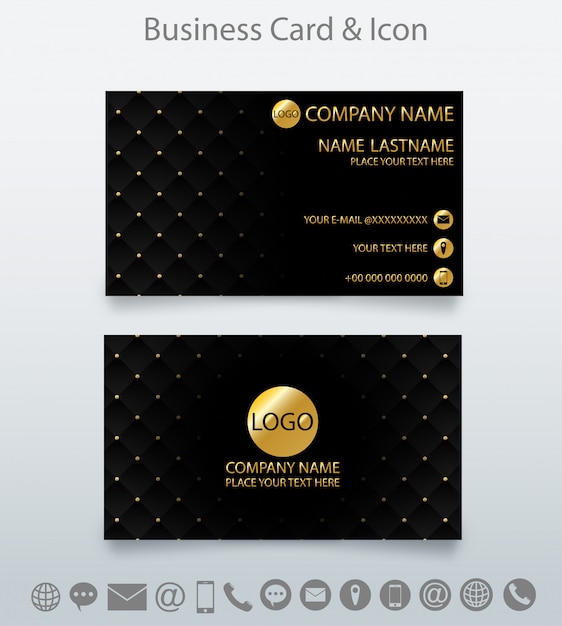 Modern creative business card template and icon.
