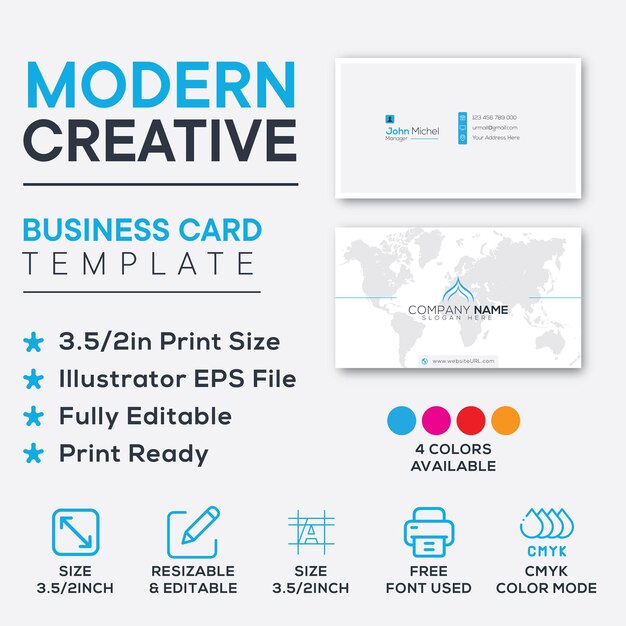 Vector modern creative business card