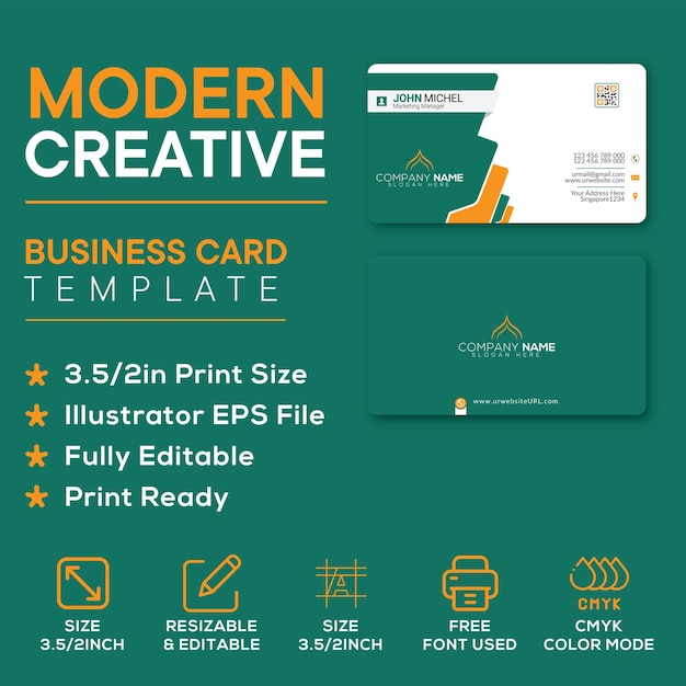 Vettore moderno business card creativo