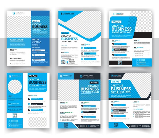 Modern creative business flyer bundle design template