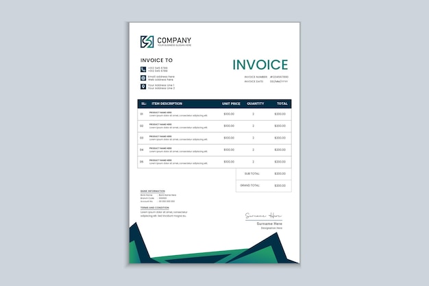 modern creative business invoice design template