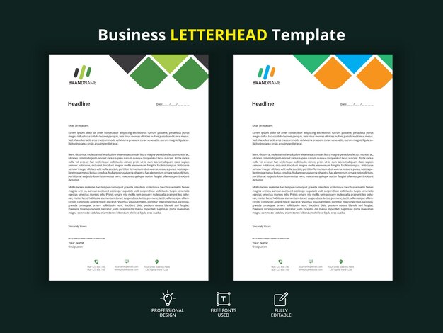 Modern creative business letterhead design 07