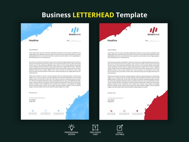 Modern creative business letterhead design 08