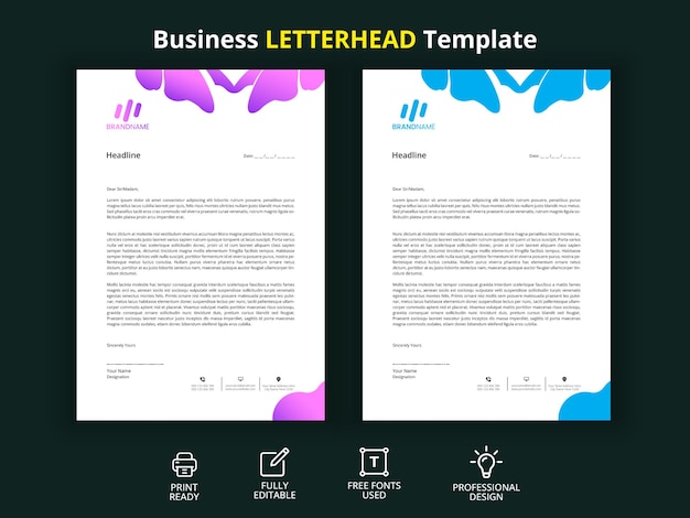 Modern creative business letterhead design 11