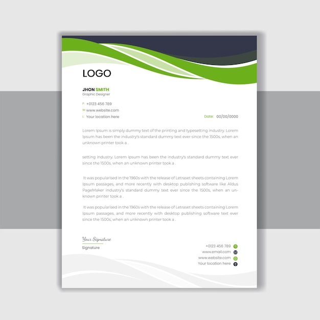 modern creative business letterhead design template