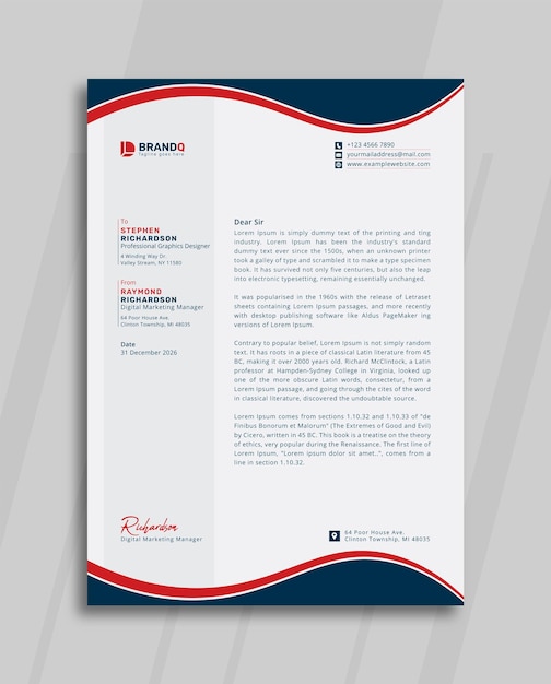 Modern Creative Business letterhead Template Design