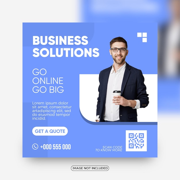 Modern creative business solutions social media post template