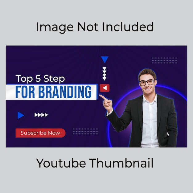 Vector modern and creative business youtube thumbnail design template vector file