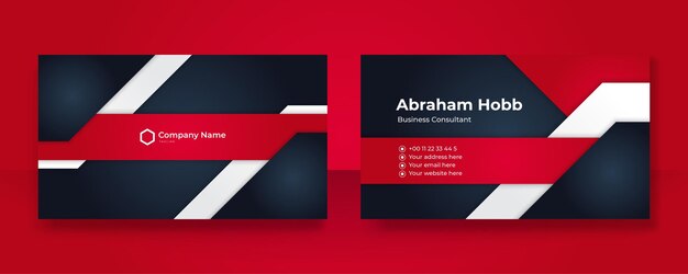 Modern creative and clean black red business card design template luxury elegant business card design background with trendy simple abstract geometric stylish wave lines vector illustration