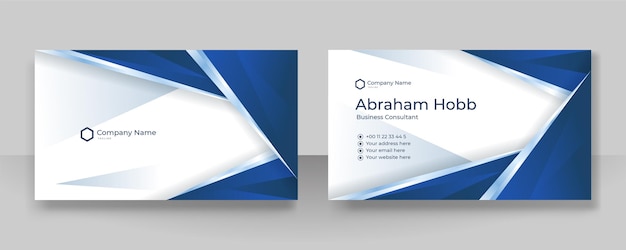 Modern creative and clean blue business card design template Luxury elegant business card design background with trendy simple abstract geometric stylish wave lines Vector illustration