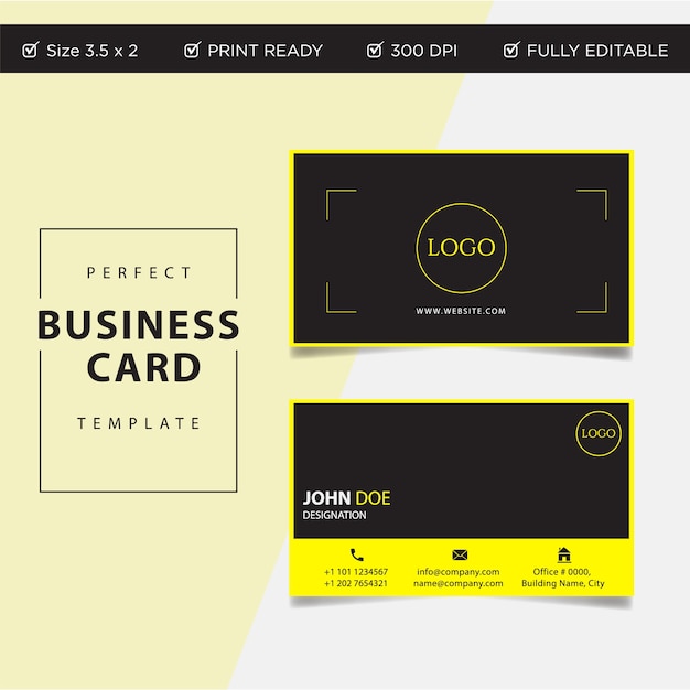 Modern creative and clean business card template in flat design