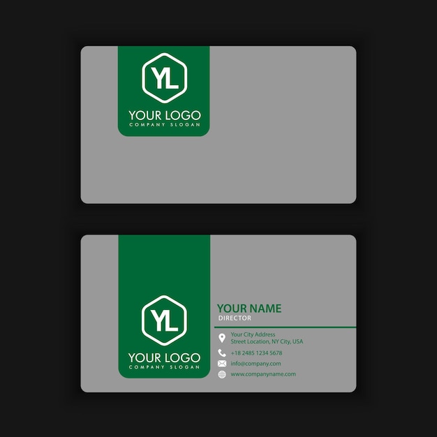 Modern Creative and Clean Business Card Template with green black color