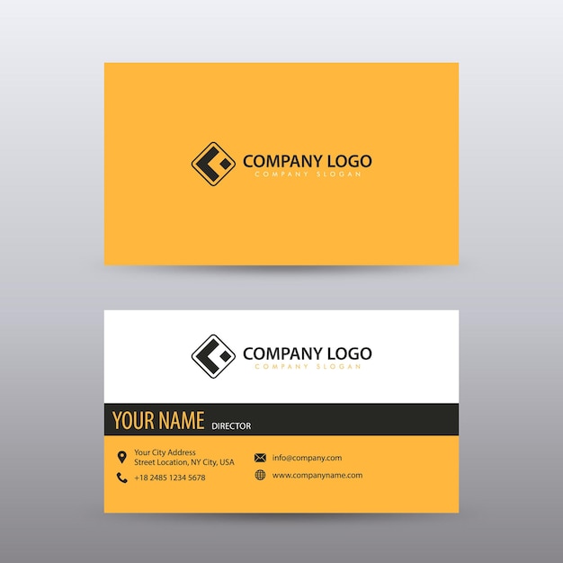 Modern Creative and Clean Business Card Template with yellow Black color Fully editable vector