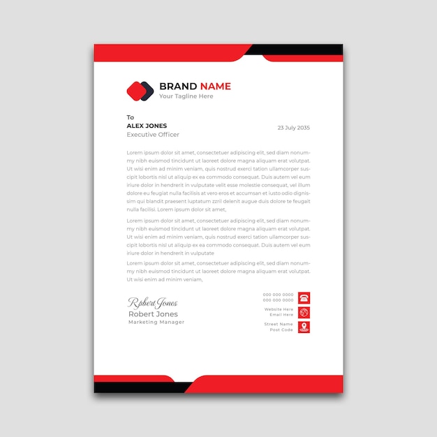 Modern creative and clean business letterhead template