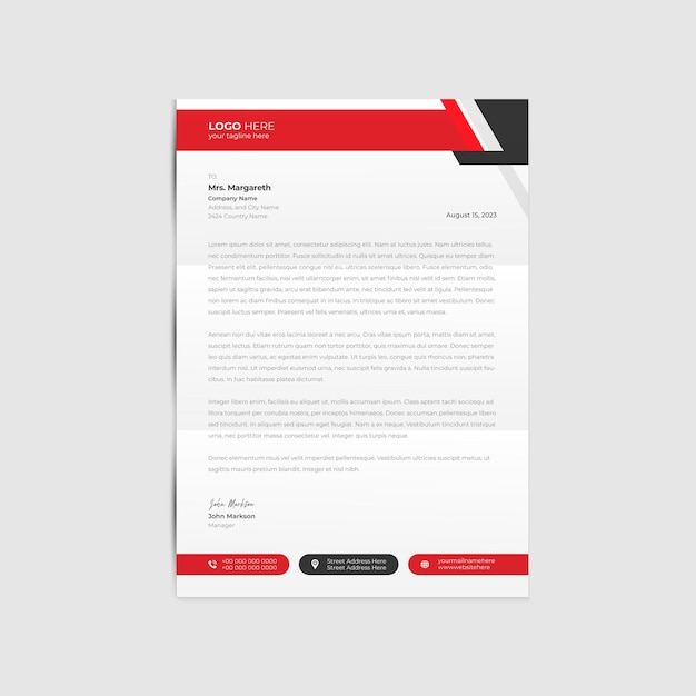 Modern creative and clean business letterhead template