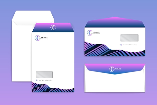 Vector modern creative and clean business style envelope template set