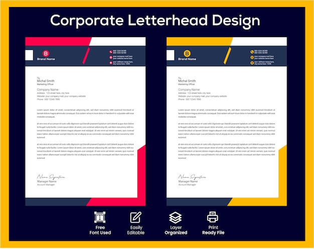 Premium Vector | Modern creative clean business style letterhead bundle ...