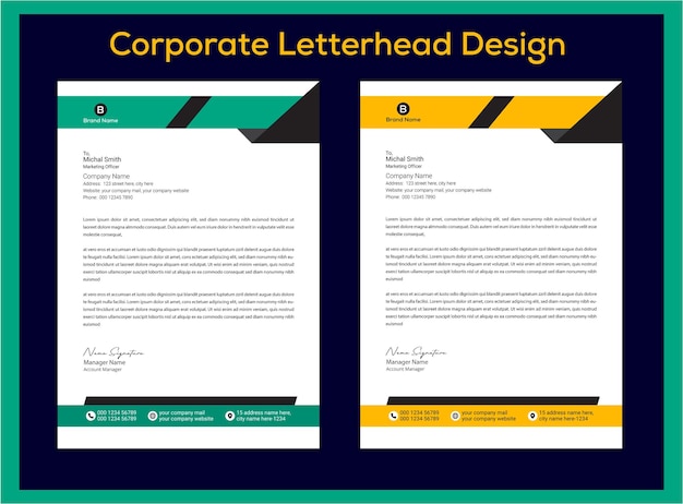 Vector modern creative clean business style letterhead bundle of your corporate project design letterhead