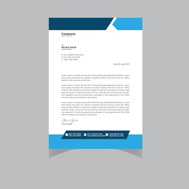 Vector modern creative amp clean business style letterhead bundle of your corporate project designset