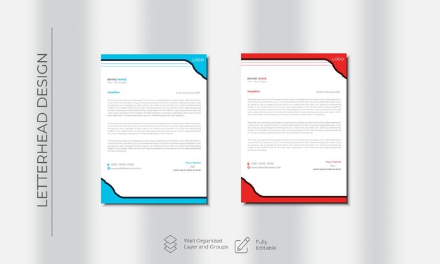 Vector modern creative amp clean businessstyle letterhead design