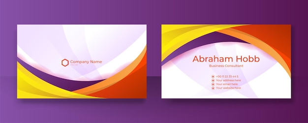 Modern creative and clean colorful business card design template luxury elegant business card design background with trendy simple abstract geometric stylish wave lines vector illustration