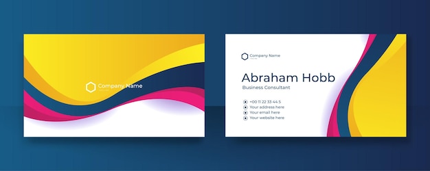 Modern creative and clean colorful business card design template luxury elegant business card design background with trendy simple abstract geometric stylish wave lines vector illustration