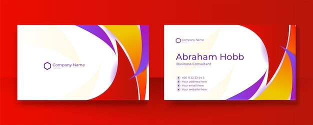 Modern creative and clean colorful business card design template Luxury elegant business card design background with trendy simple abstract geometric stylish wave lines Vector illustration