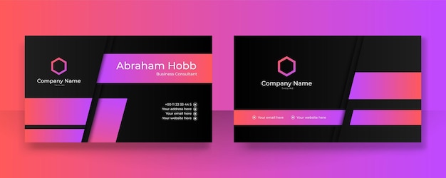 Modern creative and clean colorful business card design template luxury elegant business card design background with trendy simple abstract geometric stylish wave lines vector illustration