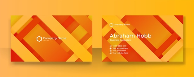 Vector modern creative and clean colorful orange business card design template luxury elegant business card design background with trendy simple abstract geometric stylish wave lines vector illustration