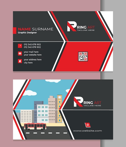 Modern Creative and Clean corporate card template for business and personal use.Portrait